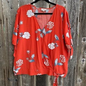 Loft • floral wrap top